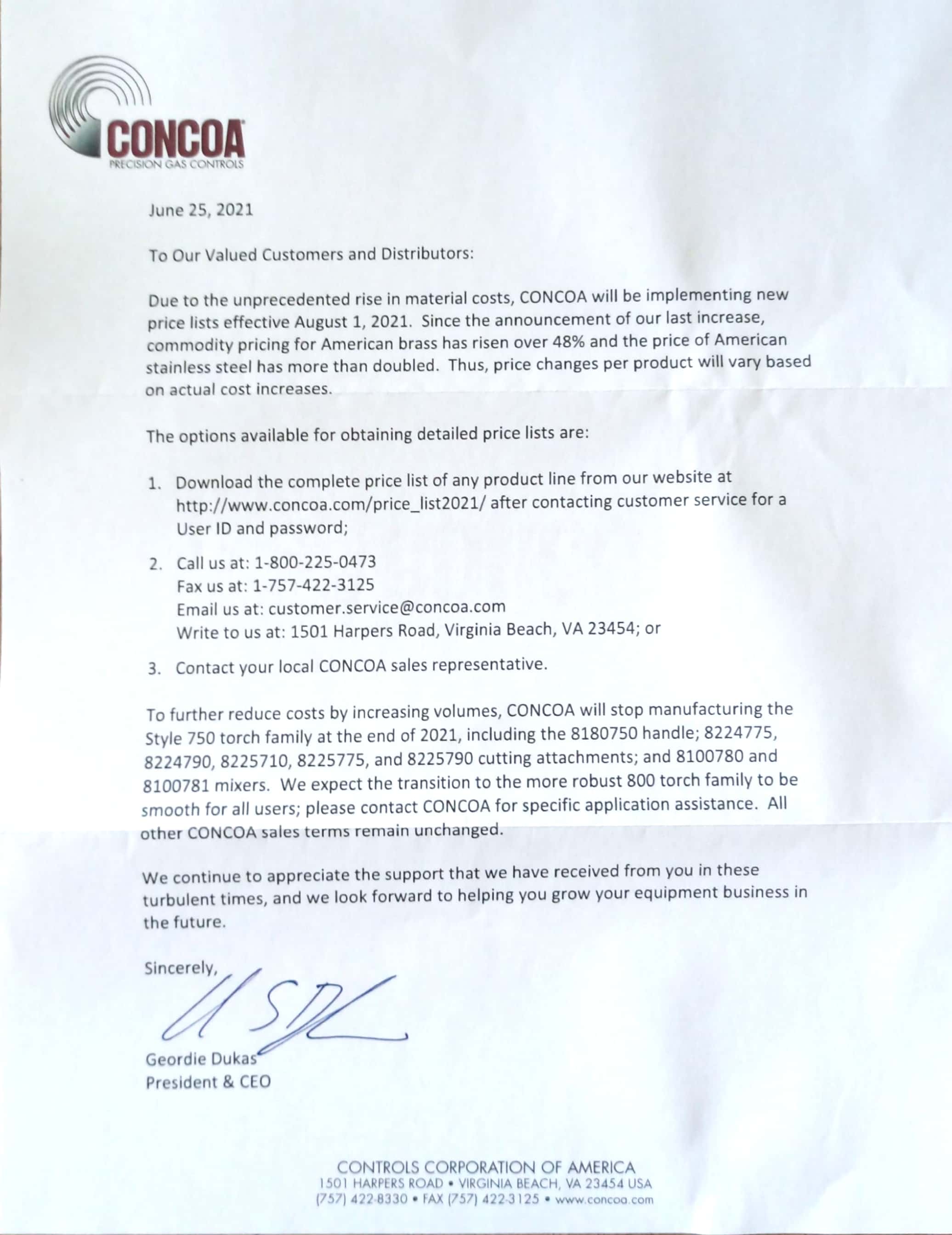 202181CONCOAؚOͮaƷr{֪ͨ